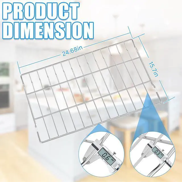 Alt view image 3 of 7 - UPGRADE 24.6"x16" MHL63411403 Oven Rack For LG Oven Stove Replacement Parts | Range Stove Shelf LDG4313ST LTE4815ST LTE4815BM LTE4815BD,304 Stainless Steel Air Fry Oven Rack Baking Roasting Shelves