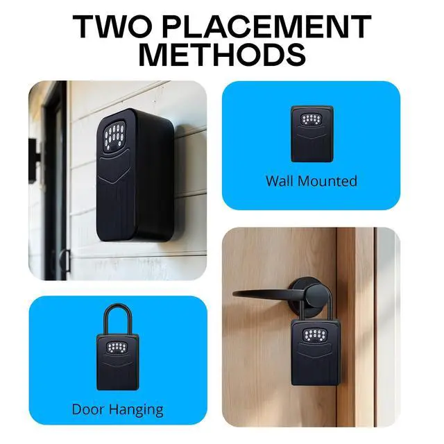 Alt view image 4 of 7 - Smart Wall Mount Key Lock Box with Bluetooth Keyless Entry, Extra Large for Keys & Access Cards, Auto Lock, App Control, IP65 Waterproof, Secure Code, for Home, Office, & Airbnb (Extra Large)