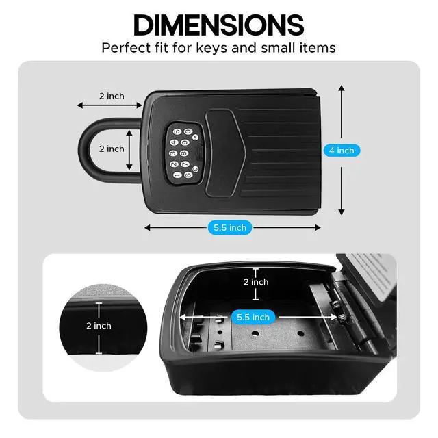 Alt view image 3 of 7 - Smart Wall Mount Key Lock Box with Bluetooth Keyless Entry, Extra Large for Keys & Access Cards, Auto Lock, App Control, IP65 Waterproof, Secure Code, for Home, Office, & Airbnb (Extra Large)