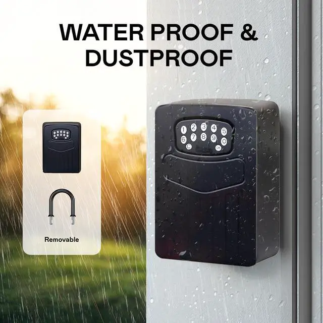 Alt view image 7 of 7 - Smart Wall Mount Key Lock Box with Bluetooth Keyless Entry, Extra Large for Keys & Access Cards, Auto Lock, App Control, IP65 Waterproof, Secure Code, for Home, Office, & Airbnb (Extra Large)