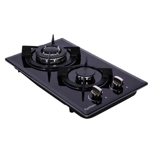 Alt view image 5 of 7 - Gas Cooktop 12 Inch, 2 Burners Stovetop Built-in Tempered Glass Stove Top Propane/Natural Gas Convertible Cooktop
