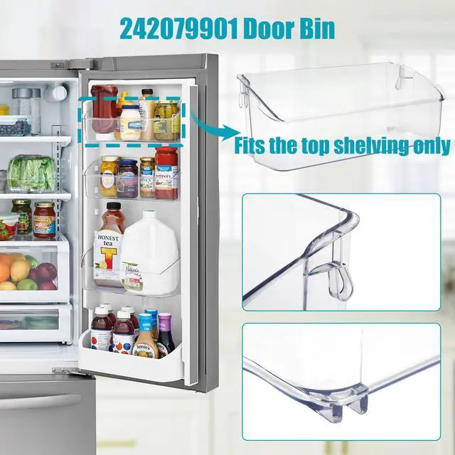 Alt view image 6 of 7 - Refrigerator Door Bin Replacement - Compatible with Crosley, Frigidaire & Kenmore - Replaces 242079901 & 242079903