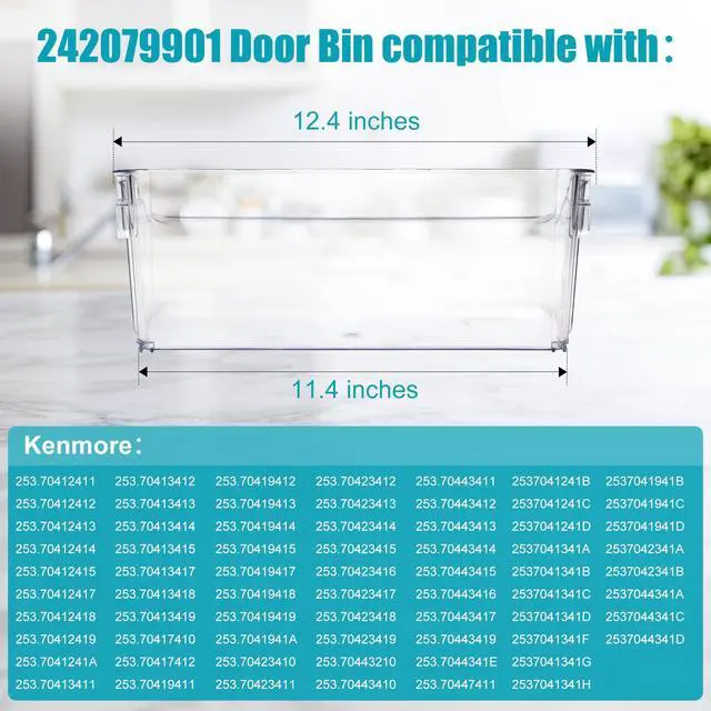 Alt view image 4 of 7 - Refrigerator Door Bin Replacement - Compatible with Crosley, Frigidaire & Kenmore - Replaces 242079901 & 242079903