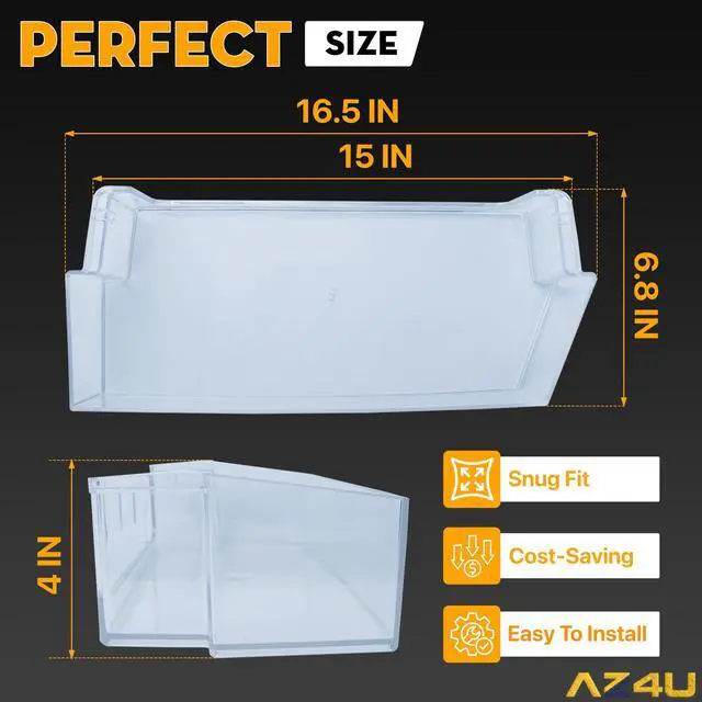 Alt view image 3 of 7 - Replacement For Whirlpool Refrigerator Door Shelf WRS325SDHZ00 WRS325SDHZ01 WRS325SDHZ04 WRS325SDHZ05 WRS321SDHZ00 WRS321SDHZ01 WRS321SDHZ04 WRS321SDHZ05 WRS325SDHW01 WRS325SDHW05 Refrigerator