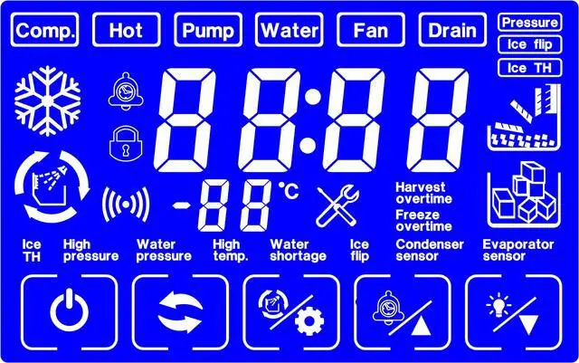Alt view image 6 of 6 - Blue Touch Screen ice Makers Control Board Compatible with Vevor, Cotlin, Coolski etc Brand Machine, with Main Board, Display, and sensors Included