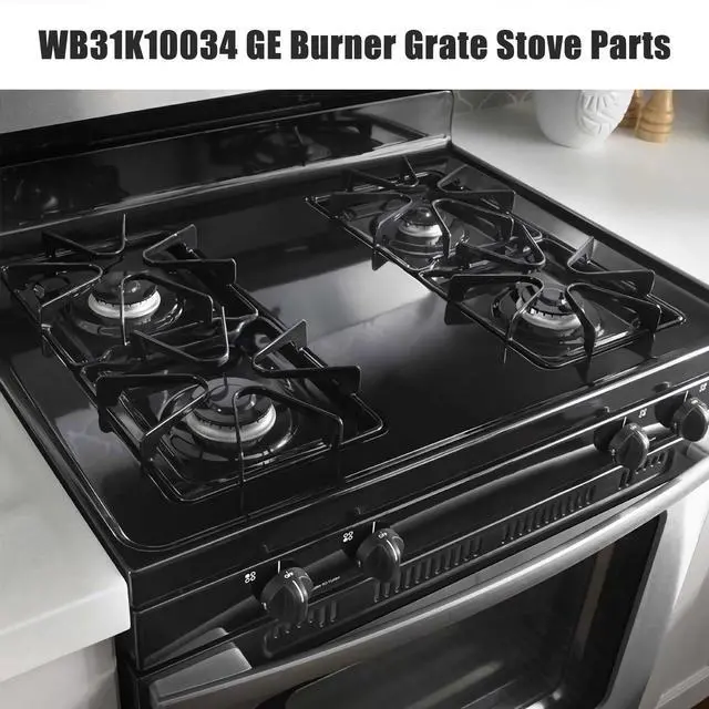 Alt view image 3 of 7 - WB31K10034 Burner Grates for Gas Stoves Compatible with GE Gas Stove Range for General Electric Gas Stove Top Surface Grate Cast Iron Rack-4Pack
