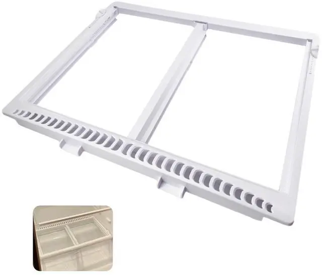 Main image of 240364790 Refrigerator Crisper Shelf Frame Compatible with Frigidaire Refrigerator, Crisper Pan Cover Replaces AP4393266 240364718 240364767 AH2361226 Refrigerator Drawer Cover(No Glass)