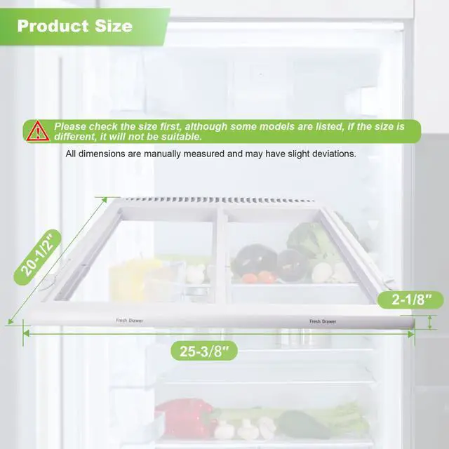 Alt view image 5 of 6 - 240364790 Refrigerator Crisper Shelf Frame Compatible with Frigidaire Refrigerator, Crisper Pan Cover Replaces AP4393266 240364718 240364767 AH2361226 Refrigerator Drawer Cover(No Glass)