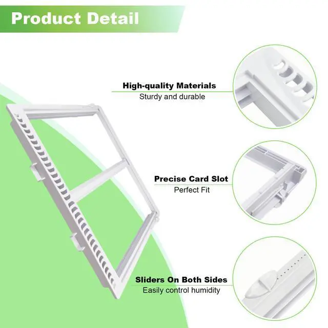 Alt view image 6 of 6 - 240364790 Refrigerator Crisper Shelf Frame Compatible with Frigidaire Refrigerator, Crisper Pan Cover Replaces AP4393266 240364718 240364767 AH2361226 Refrigerator Drawer Cover(No Glass)