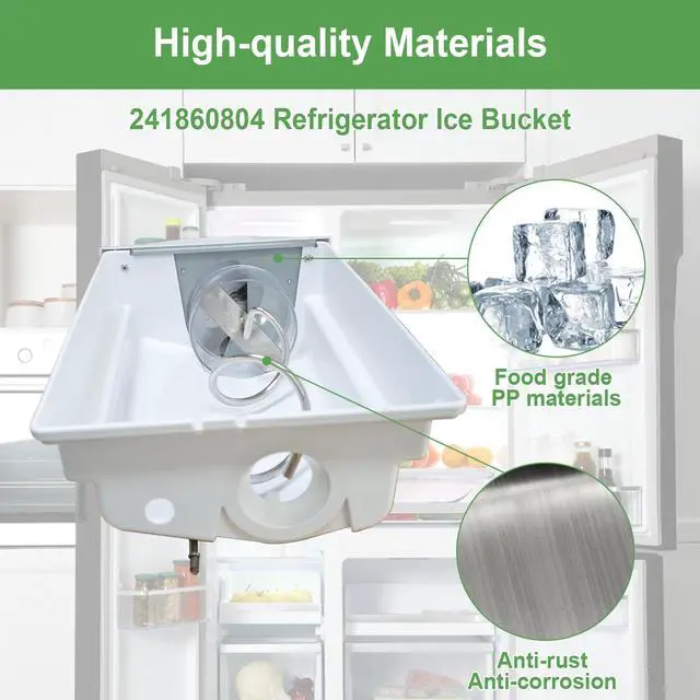 Alt view image 4 of 7 - 241860804 Refrigerator Ice Bucket Assembly for Frigidaire Ice Maker | Ice Container with Auger Assembly Fits GLHS38EGPB6 LESR26EFE6 PHS39EHSS4 Side-by-Side Fridge Replaces 241561601, 241561603