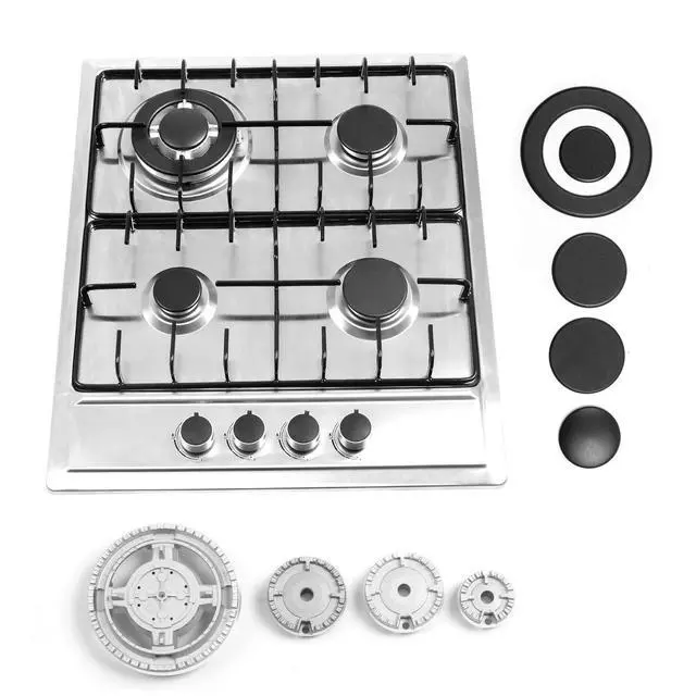 Alt view image 4 of 7 - 24x20 Built in Gas Cooktop 4 Burners Stainless Steel Stove with NG/LPG Conversion Kit Thermocouple Protection and Easy to Clean (20Wx24L)