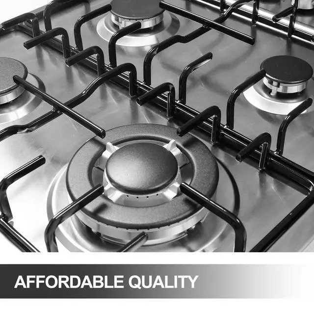 Alt view image 5 of 7 - 24x20 Built in Gas Cooktop 4 Burners Stainless Steel Stove with NG/LPG Conversion Kit Thermocouple Protection and Easy to Clean (20Wx24L)