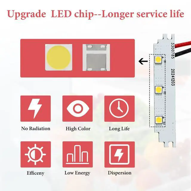 Alt view image 4 of 7 - W11683243 LED Module Service Kit White, 9+3 LEDs Fits Select Whirlpool, Kenmore, KitchenAid, Maytag, Amana & JennAir Refrigerators Led Light Module Replacement Part