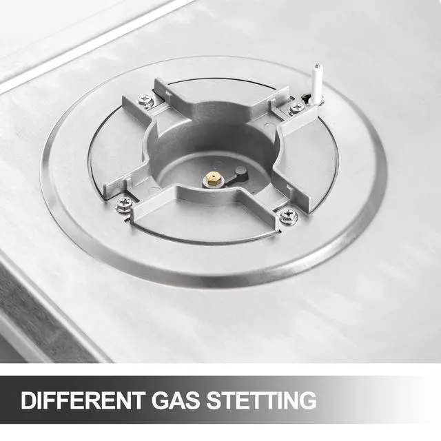 Alt view image 7 of 7 - 24x20 Built in Gas Cooktop 4 Burners Stainless Steel Stove with NG/LPG Conversion Kit Thermocouple Protection and Easy to Clean (20Wx24L)