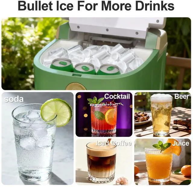 Alt view image 4 of 7 - Countertop Ice Maker Machine, 9 Ice Cubes Ready in 5 Mins, 12V Ice Maker in Car, 30lbs in 24Hrs, 4 Sizes Ice Support, Portable Ice Maker with Basket and Scoop, for Car/Home/Kitchen/Camping/RV