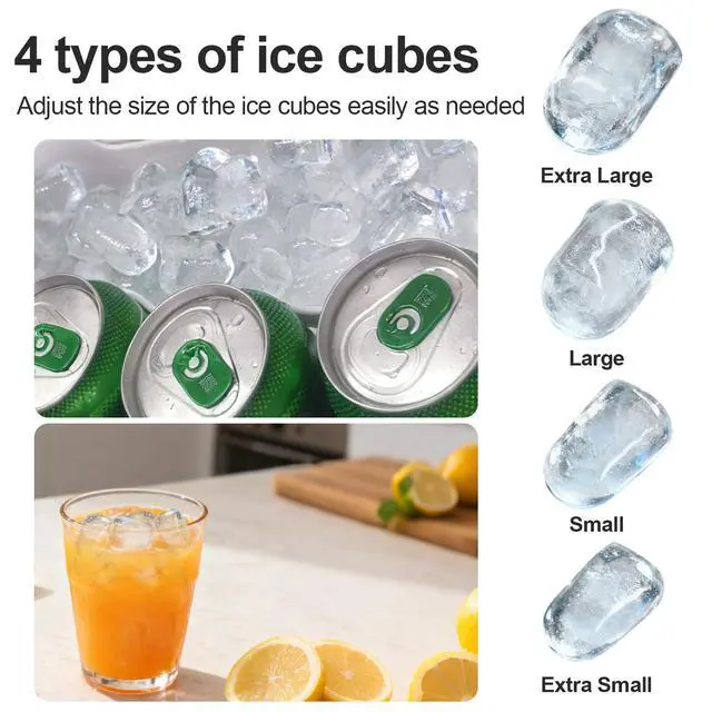 Alt view image 3 of 7 - Countertop Ice Maker Machine, 9 Ice Cubes Ready in 5 Mins, 12V Ice Maker in Car, 30lbs in 24Hrs, 4 Sizes Ice Support, Portable Ice Maker with Basket and Scoop, for Car/Home/Kitchen/Camping/RV