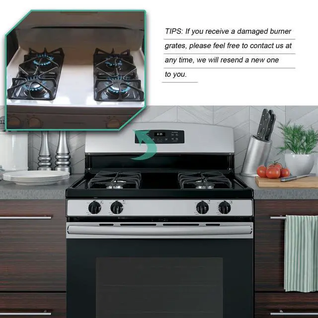 Alt view image 6 of 7 - W10447925 Gas Stove Burner Grates Replacement for Whirlpool, Kenmore, Maytag, Amana, Inglis, Kirkland Stove Top, WPW10447925, W10333861A Grate Kit - Set of 4 for Whirlpool Gas Stove Parts
