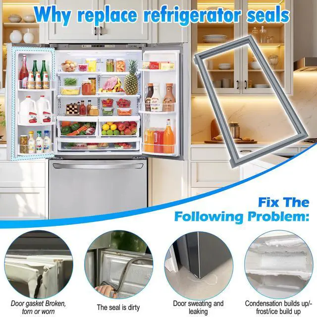 Alt view image 7 of 7 - Upgraded 39.35"x16.93" ADX73550621 Refrigerator Door Gasket Left Side Compatible with Kenmore and LG Refrigerator Door Seal Replaces ADX72930421 2702198 AP5783538 PS8749108 EAP8749108 Gray