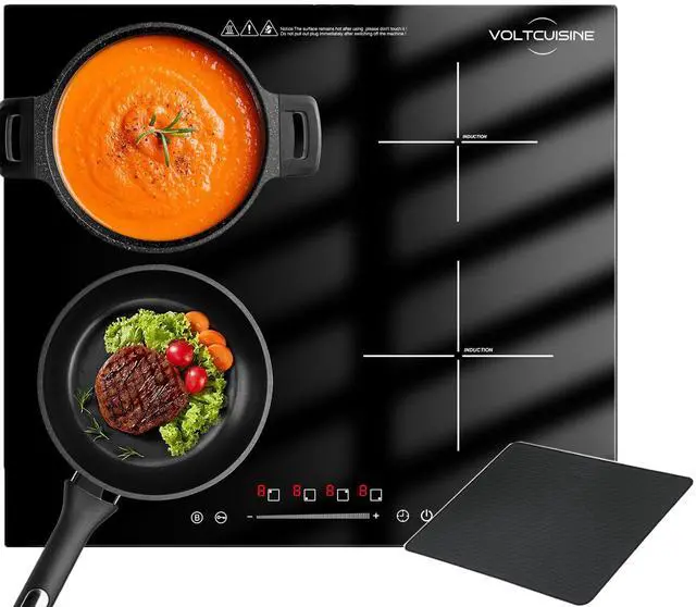 Main image of 24 Inch Built-in Induction Cooktop, 4 Burner 6600W Electric Cooktop, Touch Control, Timer & Child Lock, Easy-Clean Black Glass