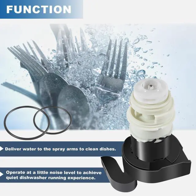 Alt view image 5 of 7 - 154844101 Motor Kit/154844101 Dishwasher Circulation Pump Motor with O-rings for Frigidaire Dishwasher, Replace 154483001 154574601 154579701 154700001 154719201 154795001