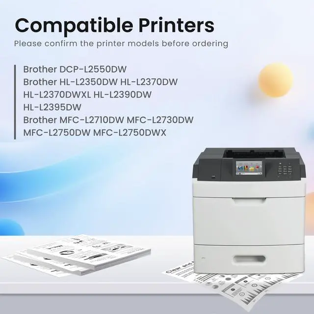 Alt view image 2 of 6 - TN760 Black Toner Cartridges for TN-760 TN730 TN-730 Toner, 4 Pack | Replacement for Brother TN760 Toner for HL-L2350DW L2395DW L2390DW L2370DW DCP-L2550DW MFC-L2750DW L2710DW L2717DW Printer