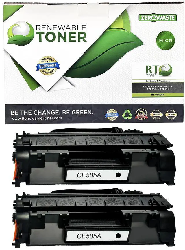 Main image of 05A MICR Toner Compatible Replacement for HP CE505A CE505D LaserJet P2035 P2035N P2055DN 2055DN 2035N P2030 P2050 P2055D P2055X | Check Printer Ink Cartridge (Pack of 2)