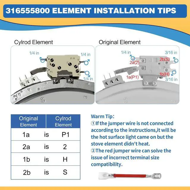 Alt view image 2 of 7 - Improve 316555800 W10823692 Dual Radiant Surface Element 9 in/6 in AP4556791 Fit For Frigidaire For Kenmore For Whirlpool Stove Dual Haliant Surface Replace DG47-00022A 316418401 316418400 WPW10275049
