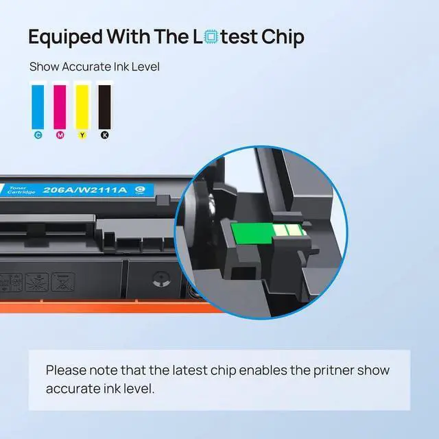 Alt view image 4 of 6 - 206A 206X Toner Cartridges for HP 206A Toner Cartridges 4 Pack | (with Chip) Compatible with LaserJet Pro MFP M283fdw M283cdw M255dw M282nw Printer Toner (BCMY, 4P)