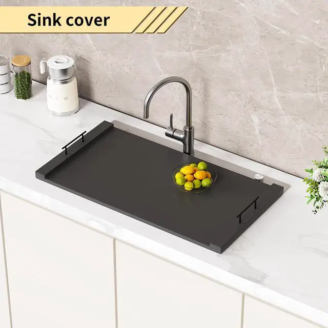 Alt view image 4 of 7 - Noodle Board Stove Top Cover 30x22 Inch Wooden Cover with Handles | Creates extra countertop space with multi-layer wood construction and handles. Fits gas and electric ranges