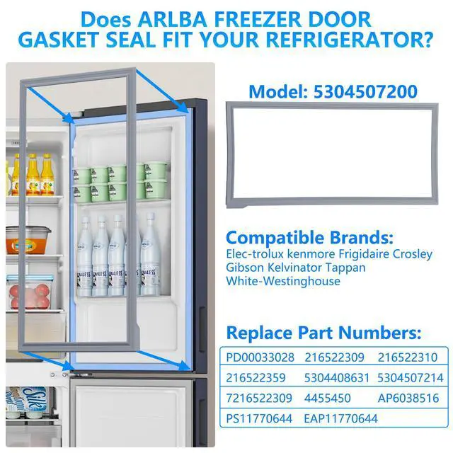 Alt view image 2 of 7 - 2 Pack Upgraded W10830162 Refrigerator French door gasket is suitable for Whirlpool,Kenmore,Kitchen Aid and Maytag Refrigerator Door Gasket Fridge Seal 39.7"x16.93" Gray