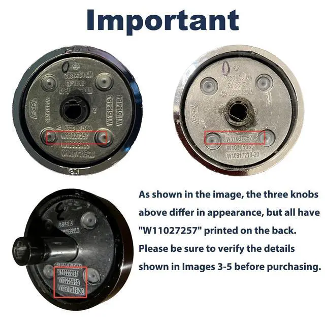 Alt view image 2 of 7 - W11517335 W11027257 Knobs for Whirlpool WGE745C0FS Electric Stove | WGE745C0FS WGE745C0FS00 WGE745C0FS01 WGE745C0FS05 WGE745C0FE00 WGE745C0FE01 WGE745C0FE05 WGE745C0FH-Be Sure to Check Imgs 2-5