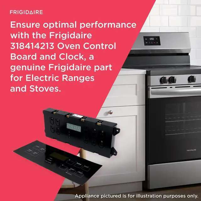 Alt view image 5 of 7 - 318414213 Oven Control Board and Clock for Electric Ranges and Stoves, Black