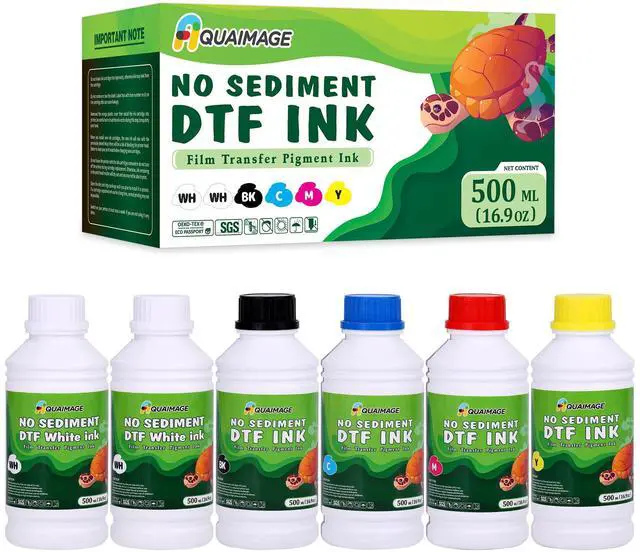 Main image of New Upgraded DTF Ink for ET-8550, ET-2850 L1800, R1390, I3200, XP600, XP-15000, DX5 DX7, TX800, L800, 1430, P400,Sediment-Free Premium DTF Ink 3000ML 500mlx6(2Wh+BKCMY)