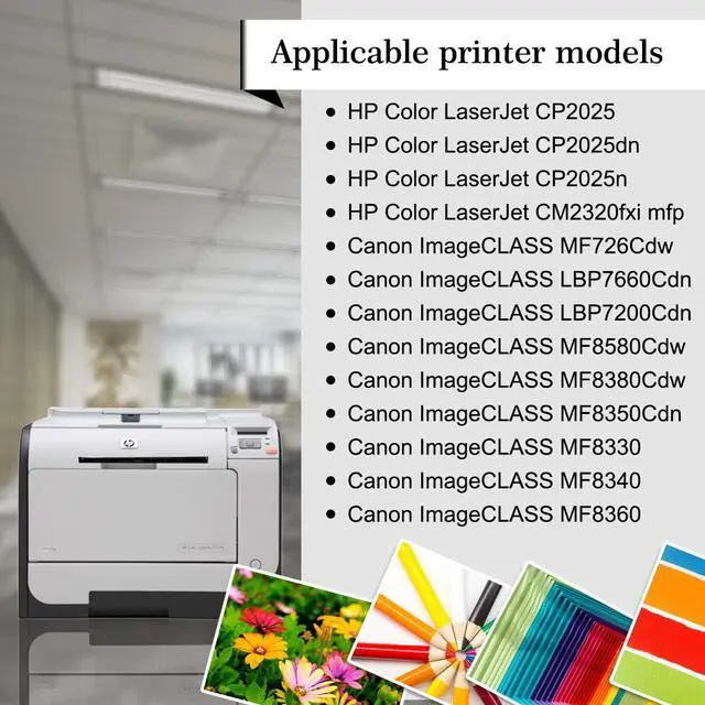 Alt view image 2 of 6 - Compatible for 304A CC530A CC531A CC532A CC533A Toner Cartridges for use with Color LaserJet CP2025 CP2025dn;imageCLASS MF726Cdw LBP7660Cdn MF8350Cdn (Black Cyan Yellow Magenta)