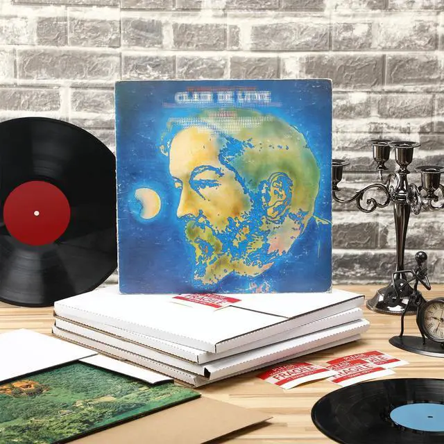 Alt view image 3 of 7 - 100 Pack Vinyl Record Mailers 12.5" x 12.5" x 1" White Vinyl Record Shipping Boxes Cardboard Lp Mailing Box Adjustable Height Album Mailer with Fragile Stickers for Small Business Package