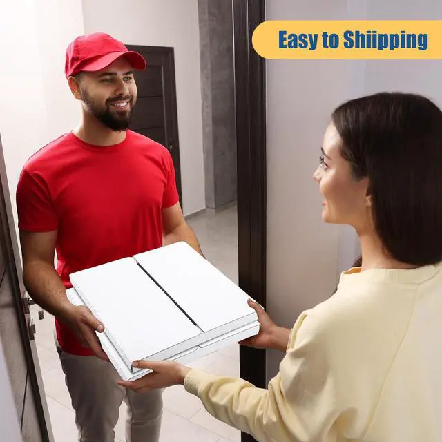 Alt view image 7 of 7 - 100 Pack Vinyl Record Mailers 12.5" x 12.5" x 1" White Vinyl Record Shipping Boxes Cardboard Lp Mailing Box Adjustable Height Album Mailer with Fragile Stickers for Small Business Package