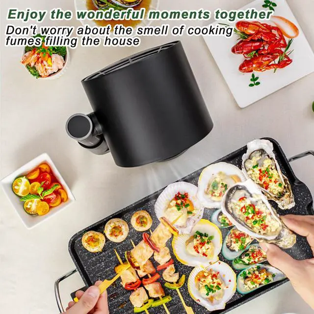 Alt view image 6 of 7 - Portable Range Hood, Kitchen Cooking Desktop Exhaust Fan, Small Countertop Range Hood, 3-Speed Smoke Removal, Low Noise, Telescoping Height, Filter & Oil Cup, for Apartments, Dorm, RV, Indoor BBQ