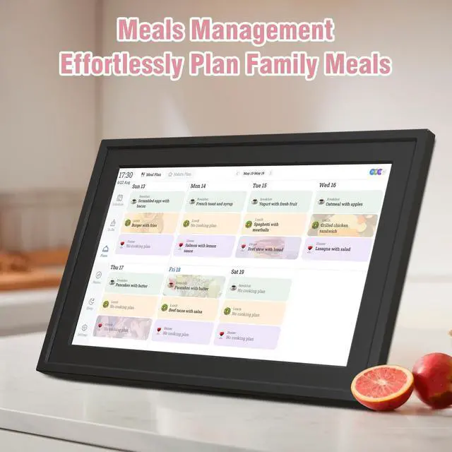 Alt view image 7 of 7 - Digital Photo Frame 10.1" WiF Touch Screen Digital Wall Calendar, Family Planner with Chore Reward, Meal Plan, Audio Reminder, Shared Schedule, No Subscription, Wall & Desk Mount