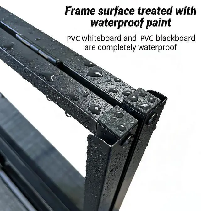 Alt view image 4 of 7 - Folding A Frame Sign Sidewalk Sign 24x 36 Inch Sandwich Board Heavy Duty Pavement Double-Sided Sign With Drawable Whiteboard and Blackboard (24x36" With Whiteboard and Blackboard)