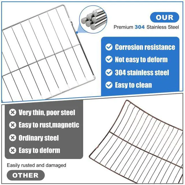 Alt view image 4 of 7 - MHL63531403 MHL63411403 Oven Rack 24.6 x 16, Compatible with LG Oven LDG4313ST LTE4815ST LTE4815BM LTE4815BD,304 Stainless Steel Oven Wire Rack Perfect for Baking and Roasting, 2 Pack