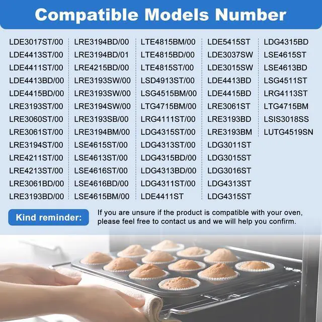 Alt view image 7 of 7 - MHL63531403 MHL63411403 Oven Rack 24.6 x 16, Compatible with LG Oven LDG4313ST LTE4815ST LTE4815BM LTE4815BD,304 Stainless Steel Oven Wire Rack Perfect for Baking and Roasting, 2 Pack