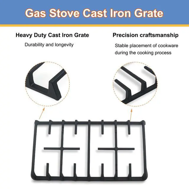 Alt view image 3 of 7 - DG94-00937A DG94-00468B Side Grate Replacement for Samsung Stove Parts | Grill Grate for NX58H9500WS NX58H5600SS NX58R5601SS NX58J5600SG Samsung Gas Range Parts Surface Burner Grate Cast Iron 1 Pack