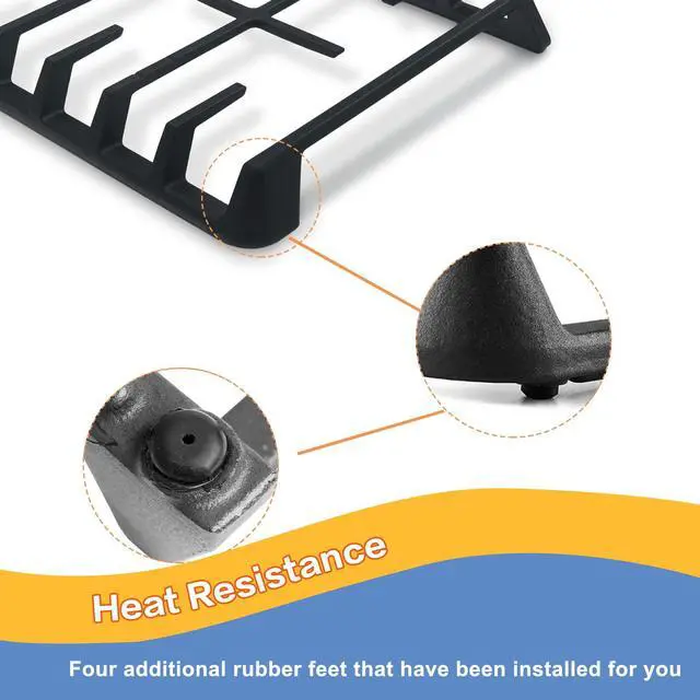 Alt view image 6 of 7 - DG94-00937A DG94-00468B Side Grate Replacement for Samsung Stove Parts | Grill Grate for NX58H9500WS NX58H5600SS NX58R5601SS NX58J5600SG Samsung Gas Range Parts Surface Burner Grate Cast Iron 1 Pack