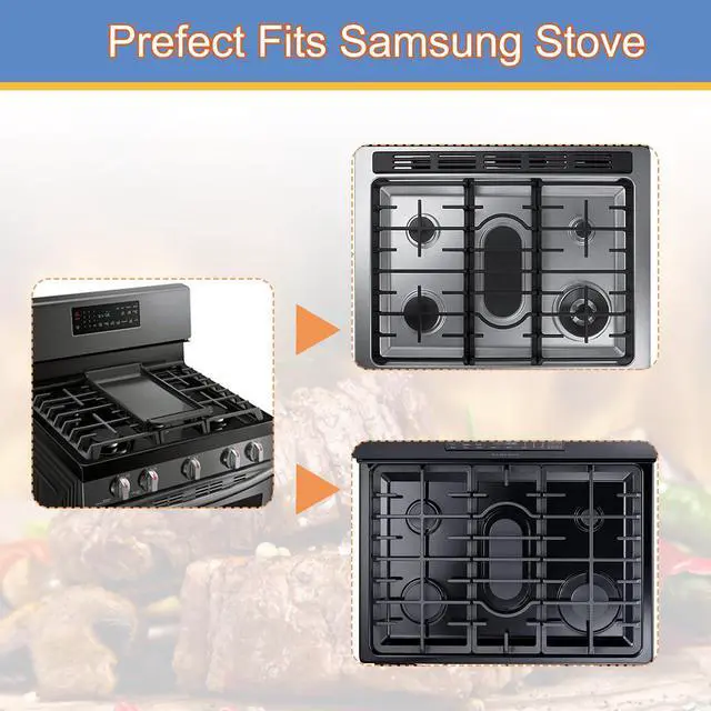Alt view image 5 of 7 - DG94-00937A DG94-00468B Side Grate Replacement for Samsung Stove Parts | Grill Grate for NX58H9500WS NX58H5600SS NX58R5601SS NX58J5600SG Samsung Gas Range Parts Surface Burner Grate Cast Iron 1 Pack