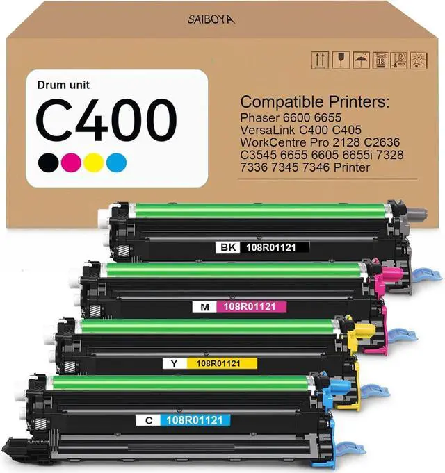 Main image of Versalink C400/C405 Drum Unit Compatible with Xerox 108R01121 Imaging Unit | Replacement for Phaser 6600 6655 Versalink C400 C405 WorkCentre 6655 6605 7328 7336 7345 7346 Drum Cartridge Kit (BK/C/M/Y)