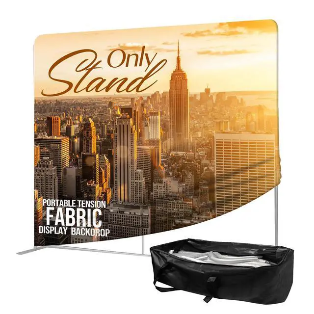 Alt view image 2 of 7 - 7.5x10 FT Tension Fabric Display Backdrop for Trade Show Booth, Stand Holder Backdrop Portable Aluminum Double-sided for Exhibition, Weddings, Events, - Stand Only