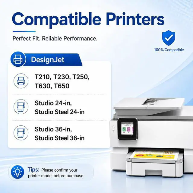 Alt view image 2 of 6 - 712XL Ink Cartridges High Yield Compatible Replacement for HP 712 Ink Cartridges Combo Pack Work for HP DesignJet T210 T230 T630 T650 Printers (4 Pack, 80-ml Black + 29-ml Color)