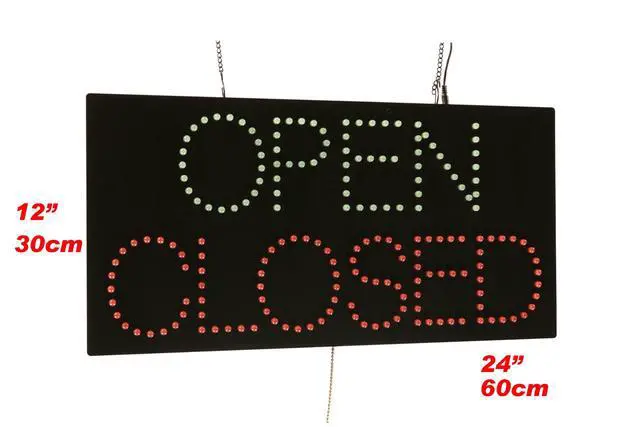 Alt view image 2 of 7 - Open Closed Sign, Up-Down, 24"x12", 60x30cm, LED, Neon, Florescent, Signage, Signboard, Display, Billboard, Screen, Grand Opening, Gift