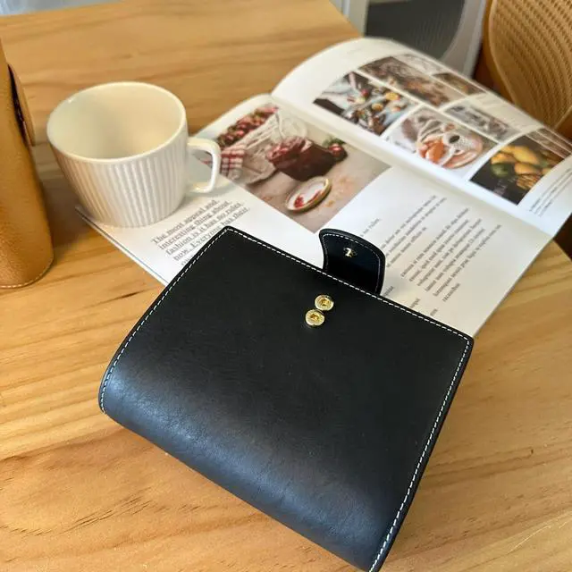 Alt view image 7 of 7 - A7 Organizer Minerva Box Genuine Leather Journal Notebook,Stalogy Rings Planner Pocket size Notebook with 25MM Binder Mini Agenda Diary (Black)