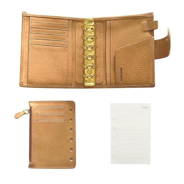 Alt view image 3 of 7 - A7 Organizer Minerva Box Genuine Leather Journal Notebook,Stalogy Rings Planner Pocket size Notebook with 25MM Binder Mini Agenda Diary (Original color)